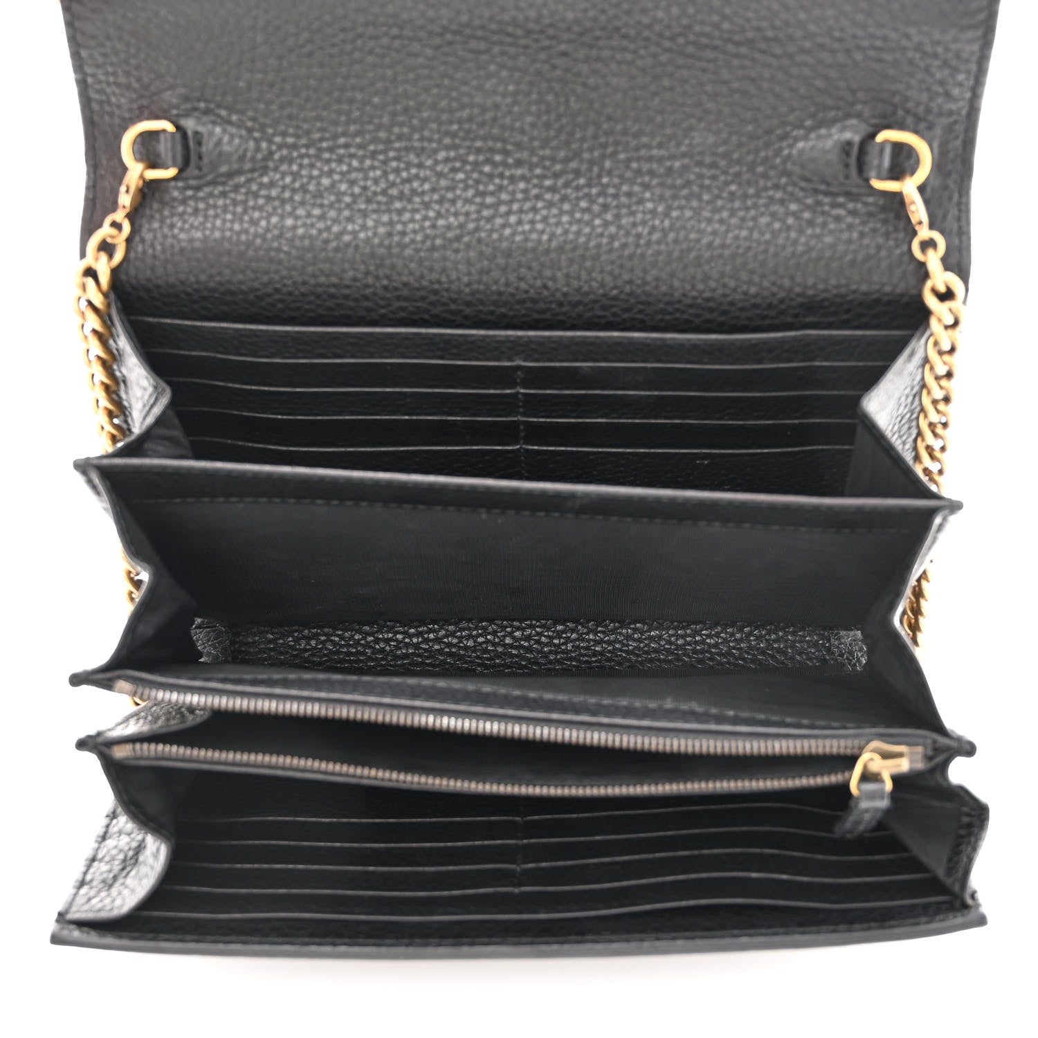Gucci Calfskin GG Marmont Chain Wallet Black 5 of 13
