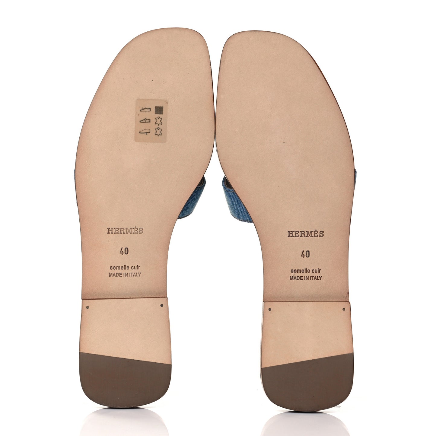 Denim Canvas Oran Sandals 40 Bleu Clair