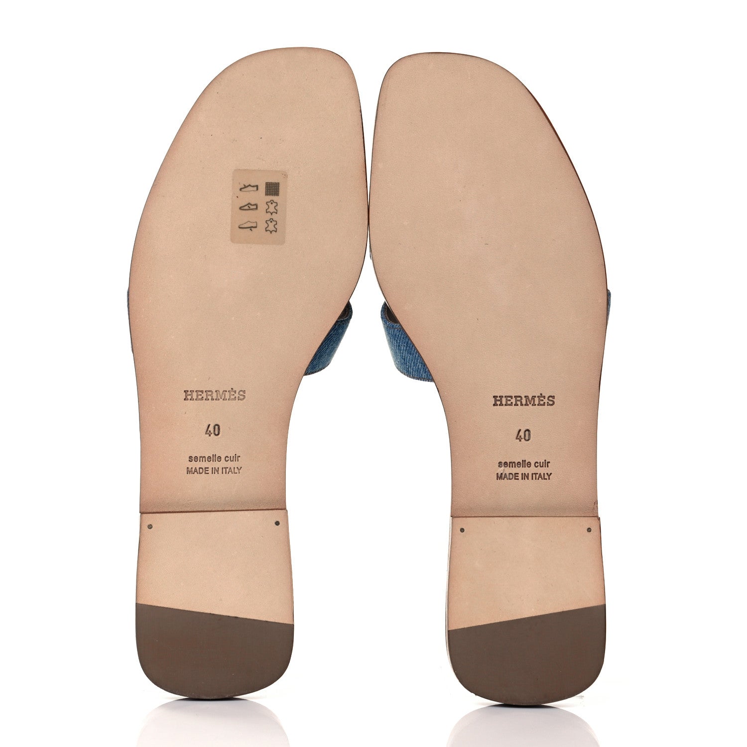 Hermes Denim Canvas Oran Sandals 40 Bleu Clair 5 of 8