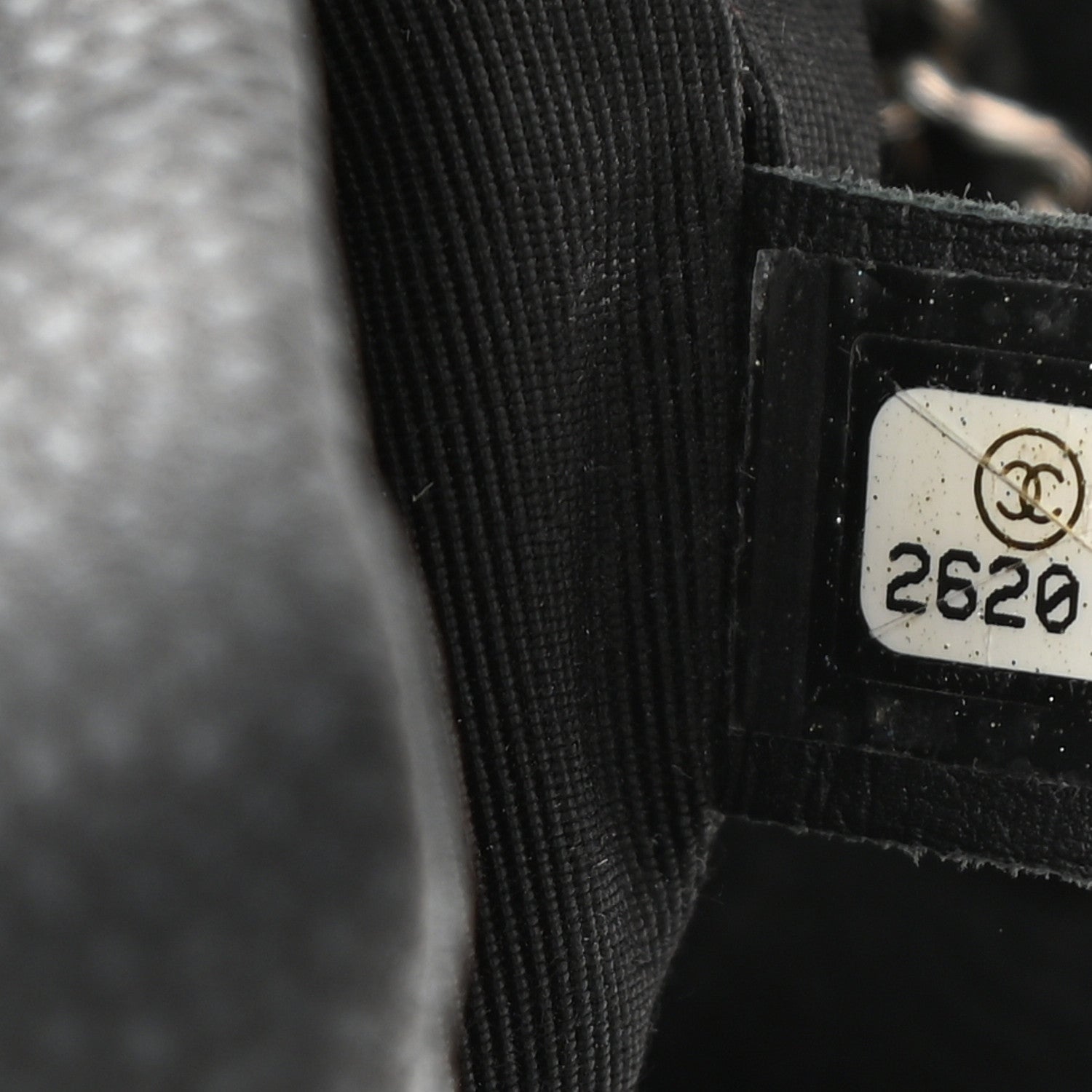 Chanel Caviar Flat Quilted CC Chain Bucket Drawstring Bag Black 7 of 9