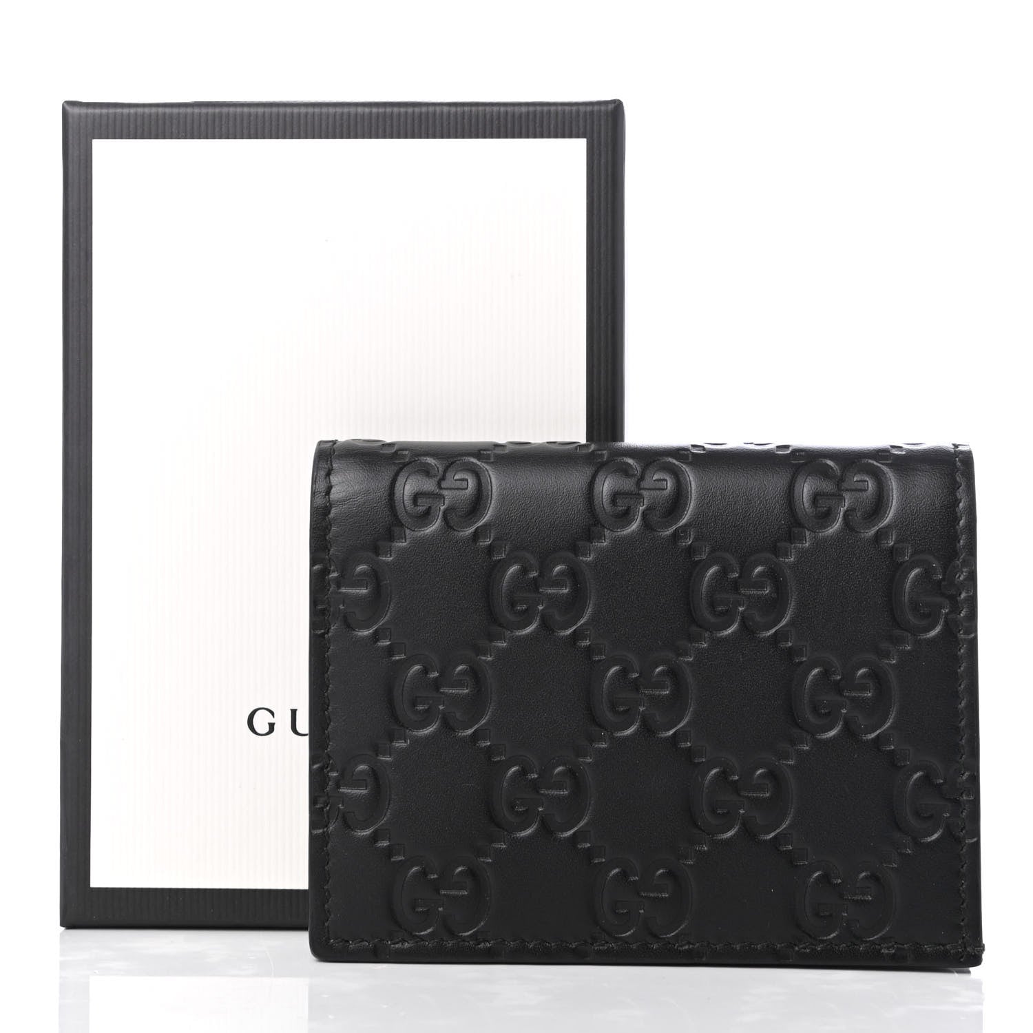 Gucci Guccissima Card Case Wallet Black 8 of 8