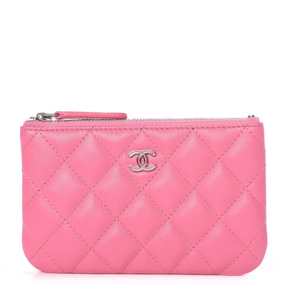 Chanel Lambskin Quilted Small Cosmetic Case Pink 1 of 8
