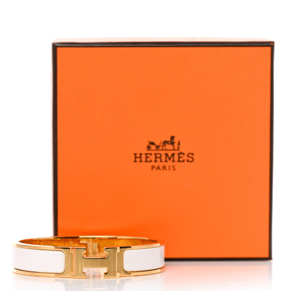 Hermes Enamel Narrow Clic Clac H Bracelet PM White 5 of 5