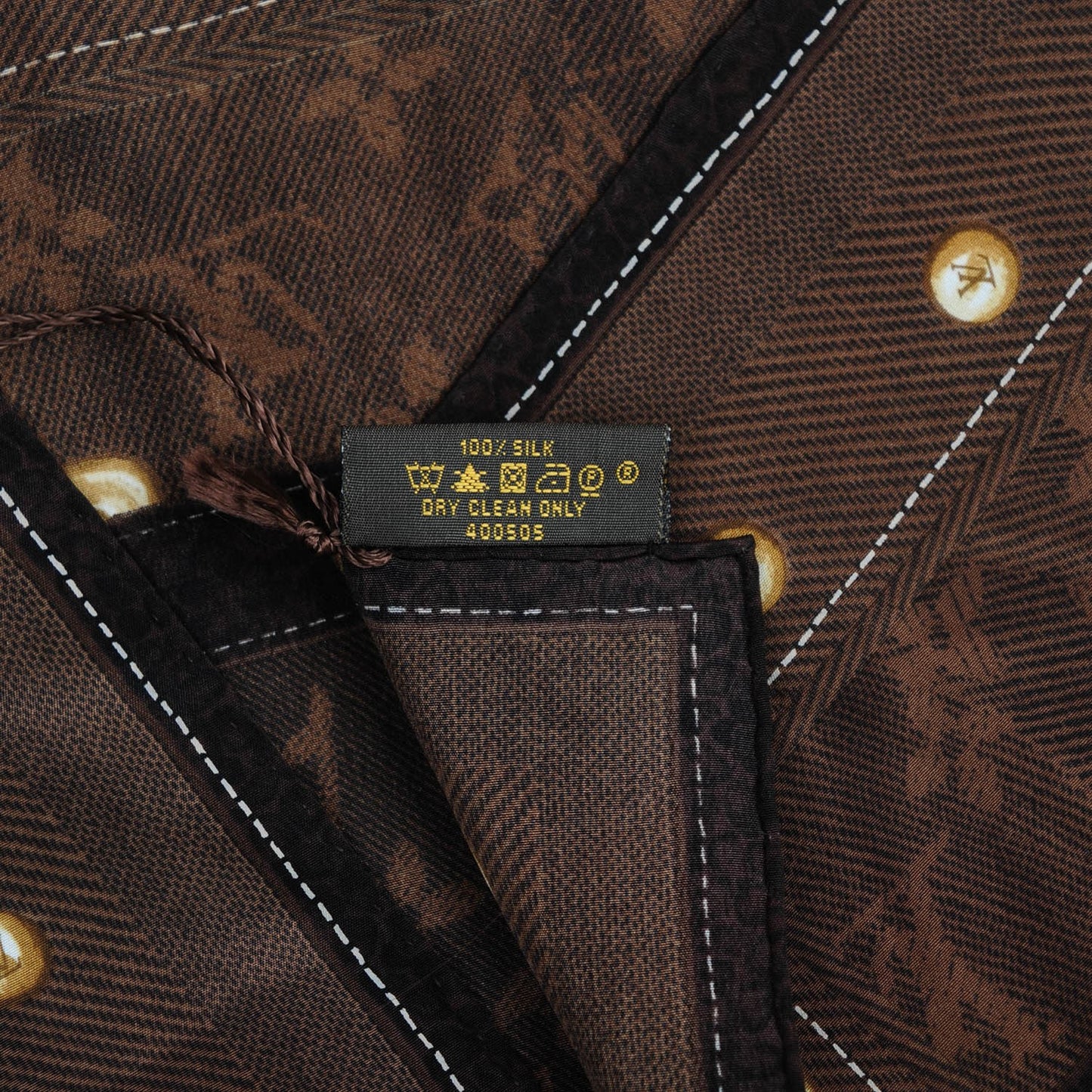 Silk Monogram New Denim Bandana Scarf Ebene