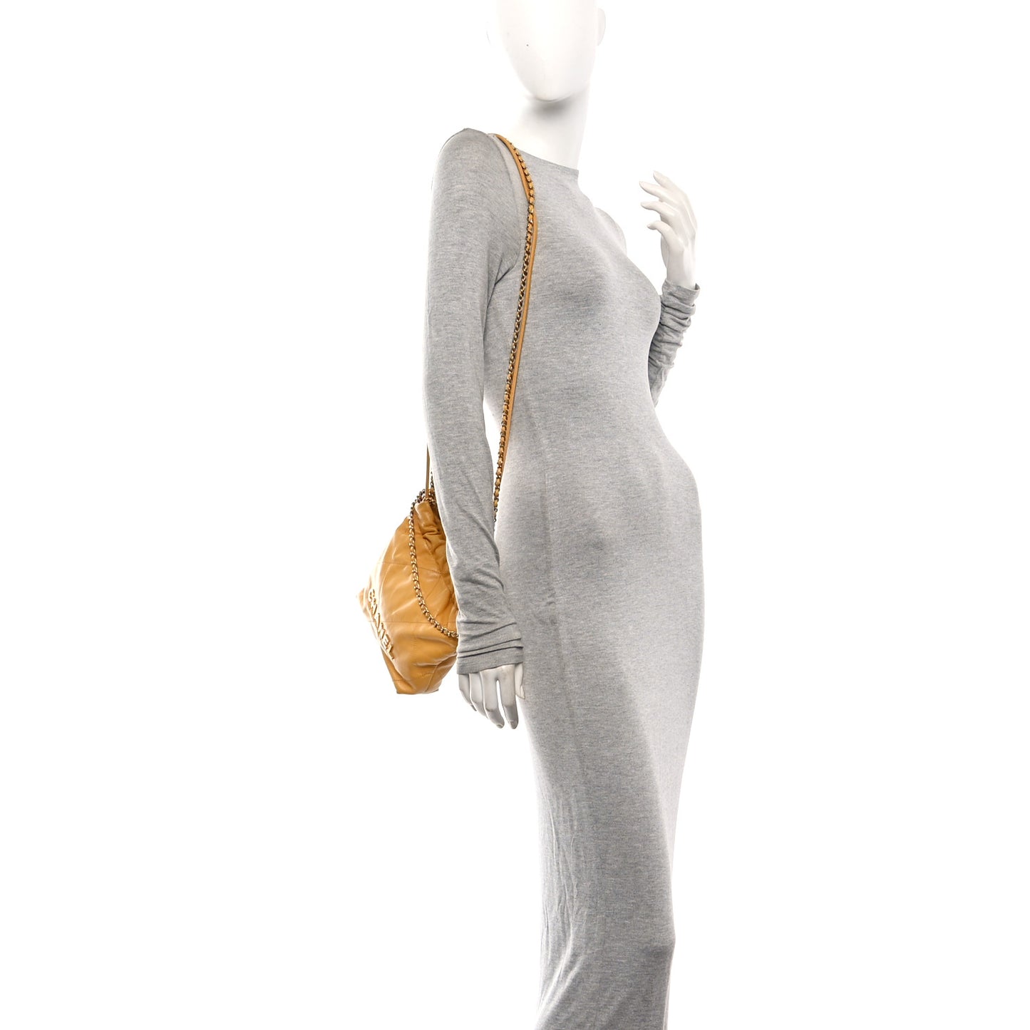 Shiny Calfskin Quilted Mini Chanel 22 Yellow