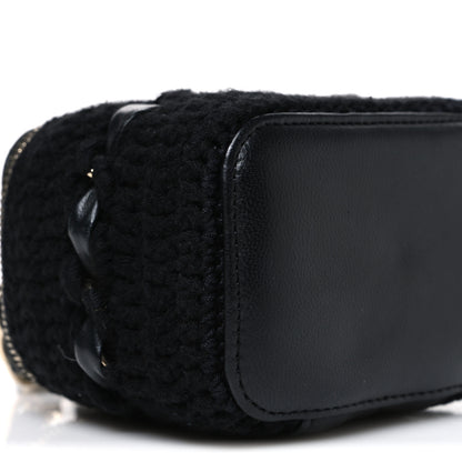 Chanel Lambskin Crochet Quilted Mini Vanity Case With Chain Black 9 of 10