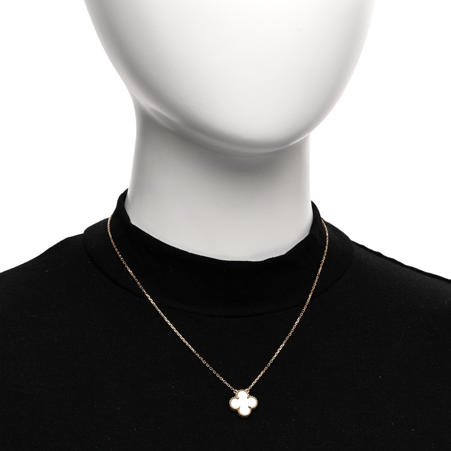 Van Cleef & Arpels VAN CLEEF & ARPELS 18K Yellow Gold Mother of Pearl Vintage Alhambra Pendant Necklace 2 of 6
