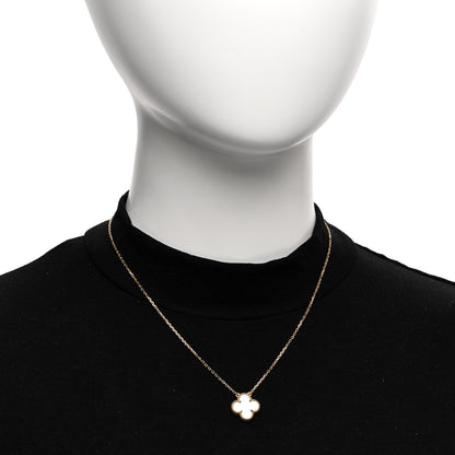 Van Cleef & Arpels VAN CLEEF & ARPELS 18K Yellow Gold Mother of Pearl Vintage Alhambra Pendant Necklace 2 of 6