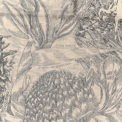 Hermes Cashmere Silk Faubourg Tropical Shawl 140 Naturel Gris Anthracite 3 of 6