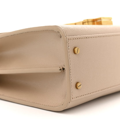 Saint Laurent Grain de Poudre Mini Classic Monogram Cassandra Top Handle Beige 9 of 14