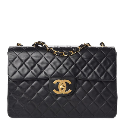 Chanel Lambskin Quilted XL Jumbo Single Flap Black 1 of 10