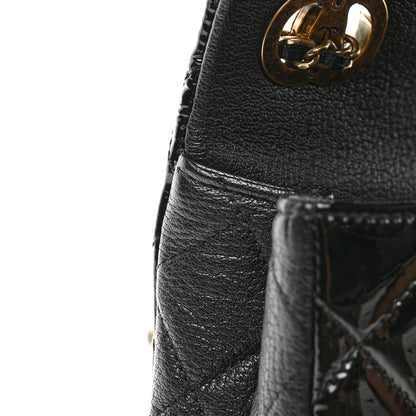Chanel Patent Goatskin Quilted Medium CC Eyelet Flap Black 12 of 13