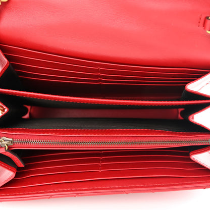 Gucci Calfskin Matelasse GG Marmont Chain Wallet Hibiscus Red 5 of 17