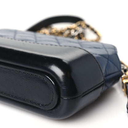 Chanel Aged Calfskin Quilted Small Gabrielle Clutch With Chain Navy Black 11 of 11