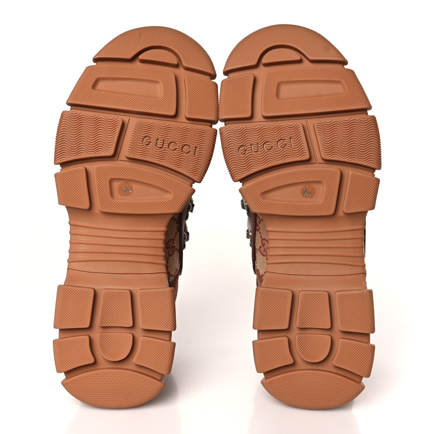 Gucci X SEGA Suede Calfskin GG Monogram Mens Flashtrek Sneakers 9.5 New Cuir Beige Ruggine 5 of 8