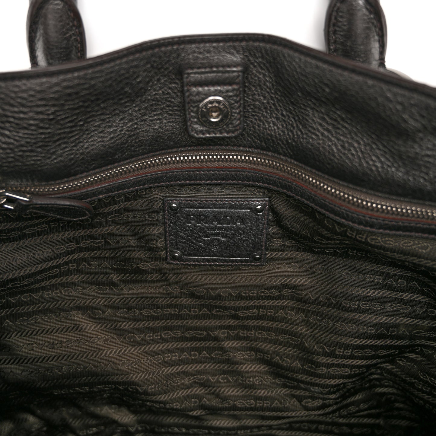 Vitello Daino Shopping Tote Piombo Mordore