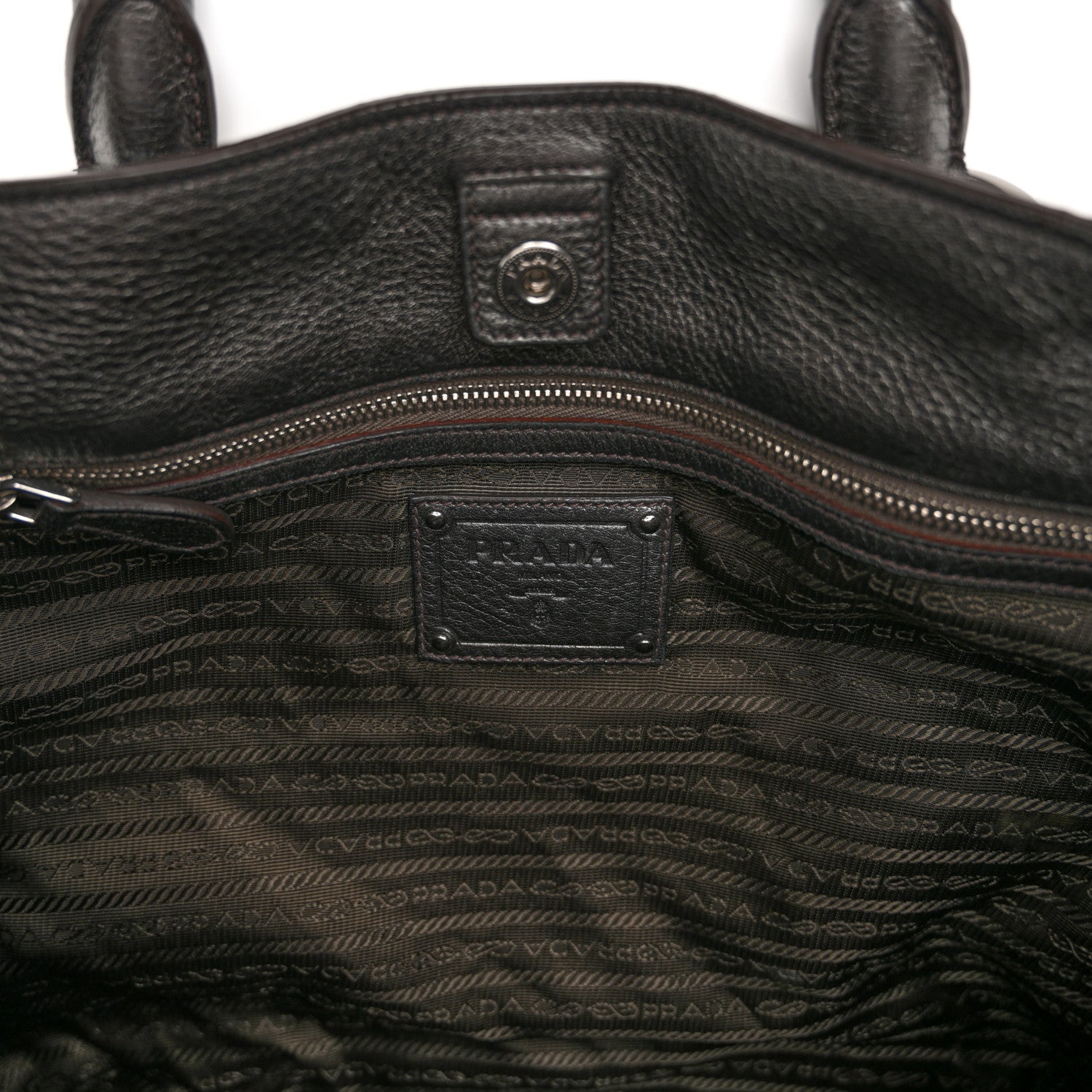 Prada Vitello Daino Shopping Tote Piombo Mordore 6 of 12