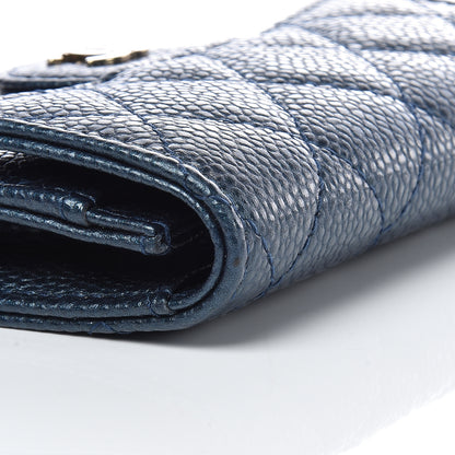 Chanel Iridescent Caviar Quilted Flap Card Holder Dark Blue 11 of 13