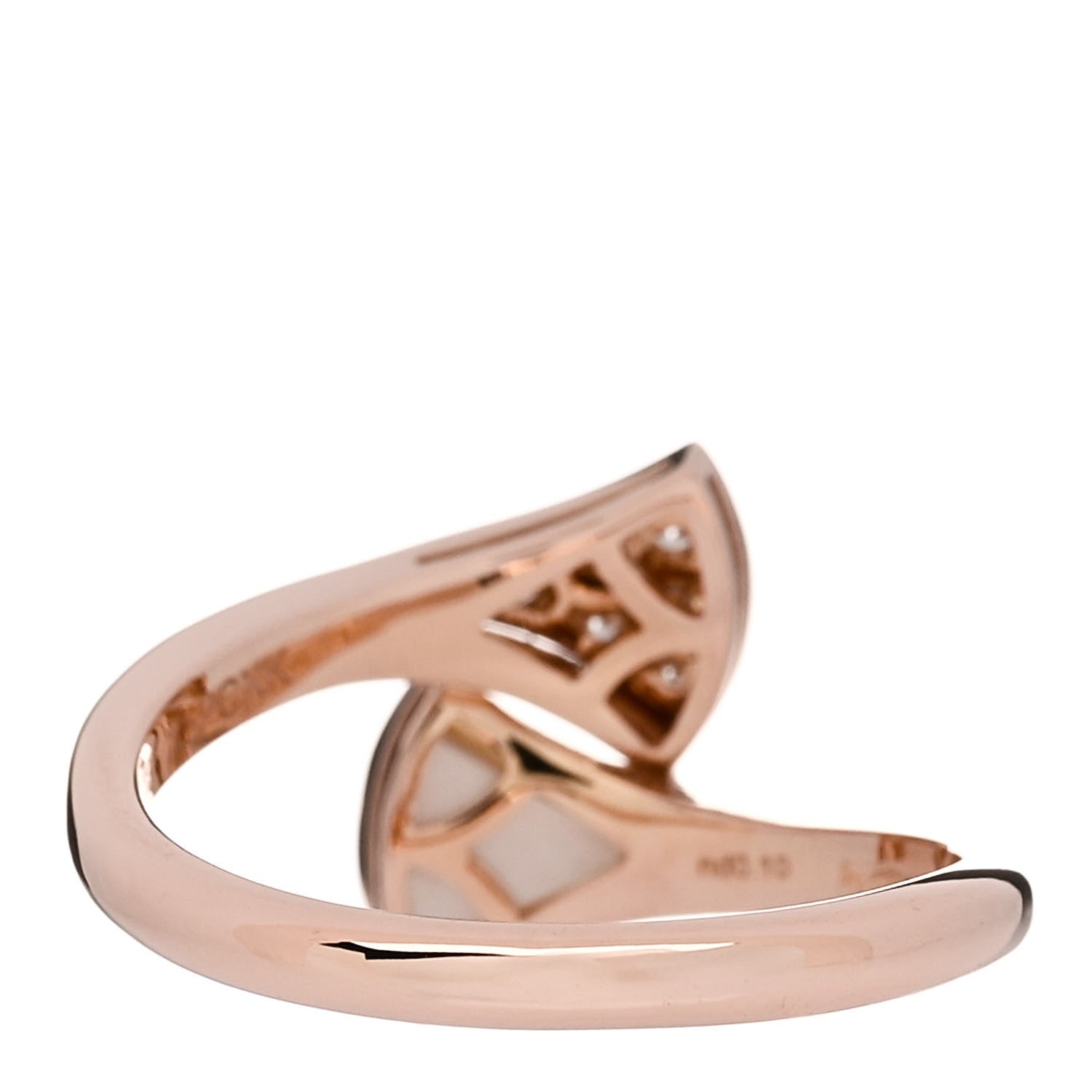 Bulgari 18K Rose Gold Diamond Mother of Pearl Divas' Dream Ring 52 6 3 of 5