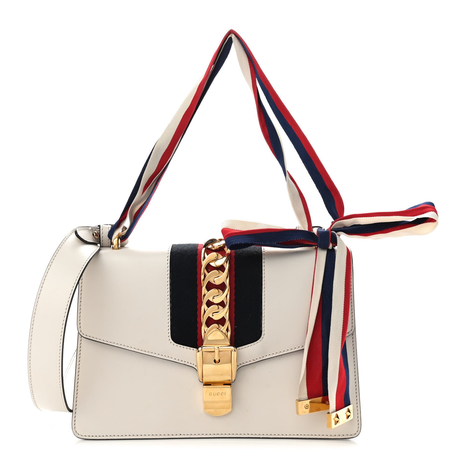 Gucci Calfskin Small Sylvie Shoulder Bag Off White 1 of 12