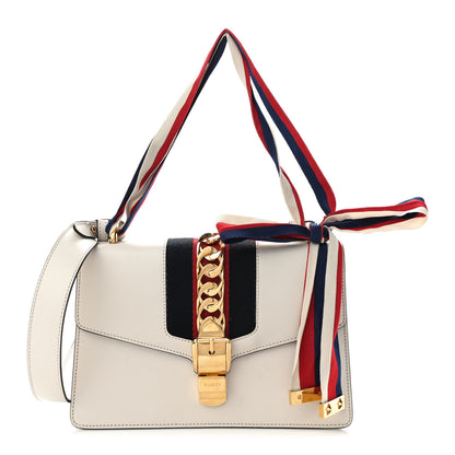 Gucci Calfskin Small Sylvie Shoulder Bag Off White 1 of 12