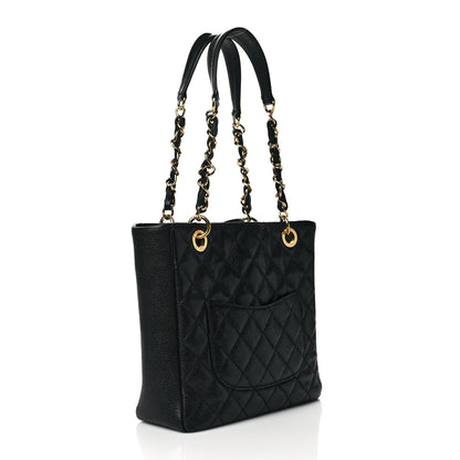 Chanel Caviar Quilted Petit Shopping Tote PST Black 2 of 10
