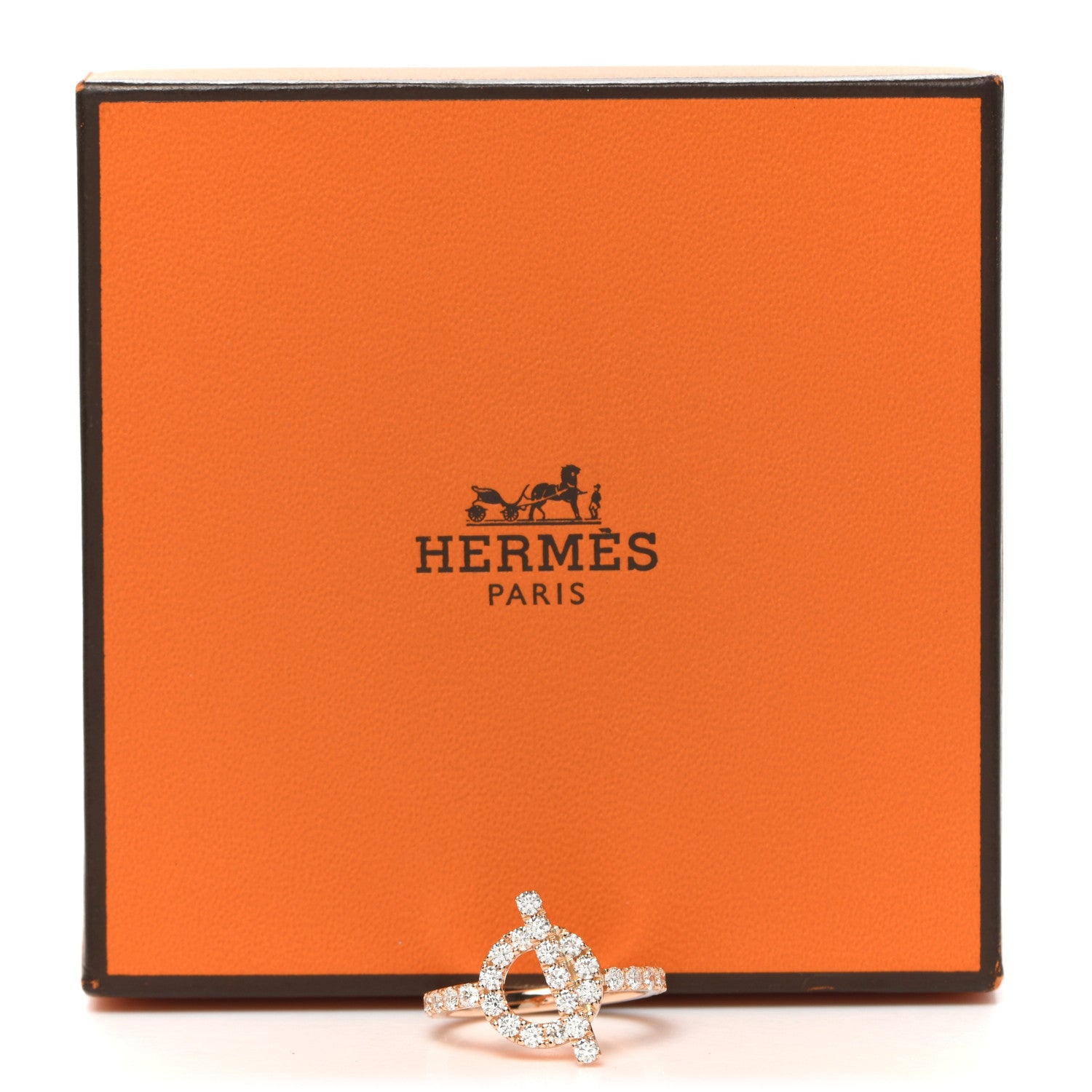 Hermes 18K Rose Gold Diamond Finesse Ring 51 5.75 6 of 6
