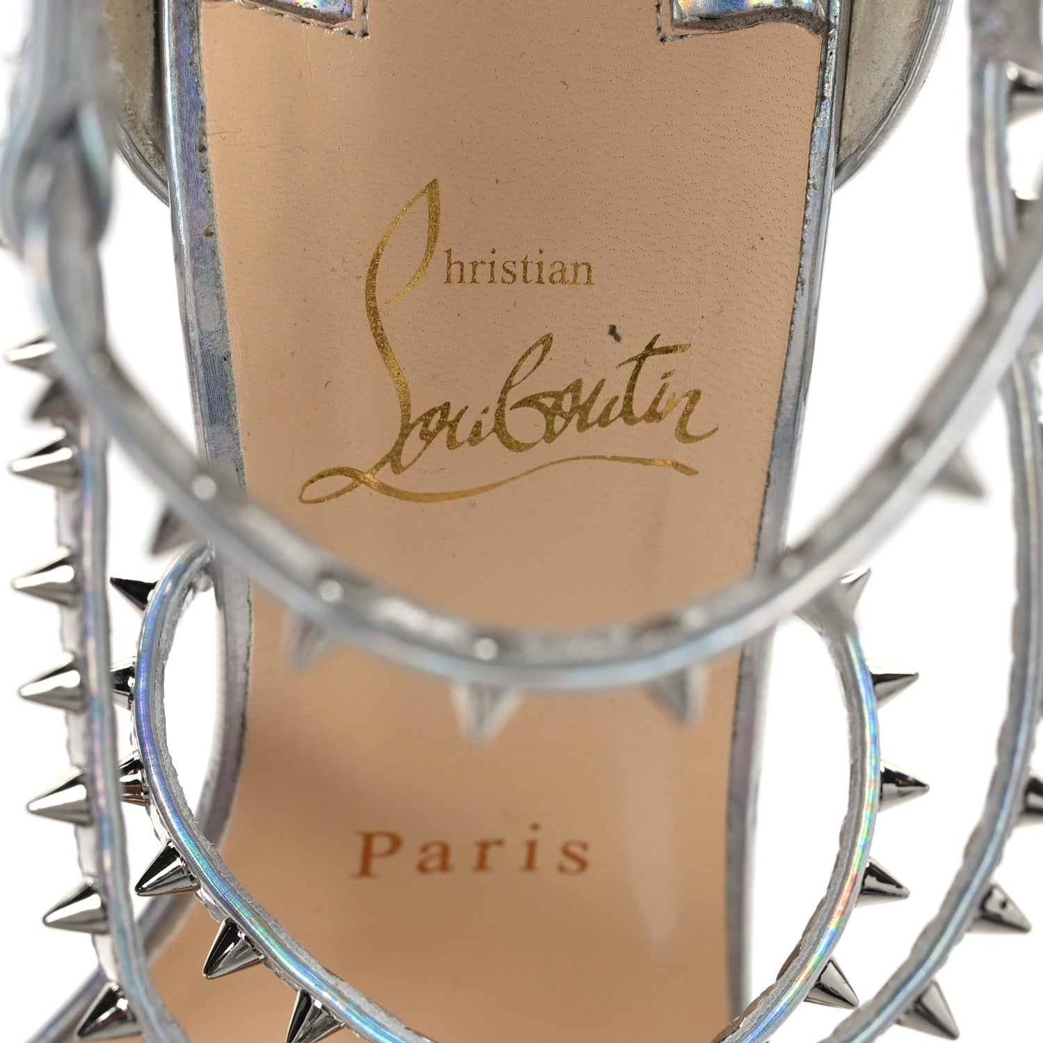 Christian Louboutin Lurex Specchio Choca Lux Sandals 37.5 Silver 6 of 7