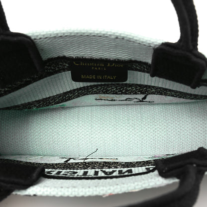 Christian Dior Canvas Embroidered Souvenir Saint Tropez Mini Book Tote With Strap Natural Multicolor 5 of 11