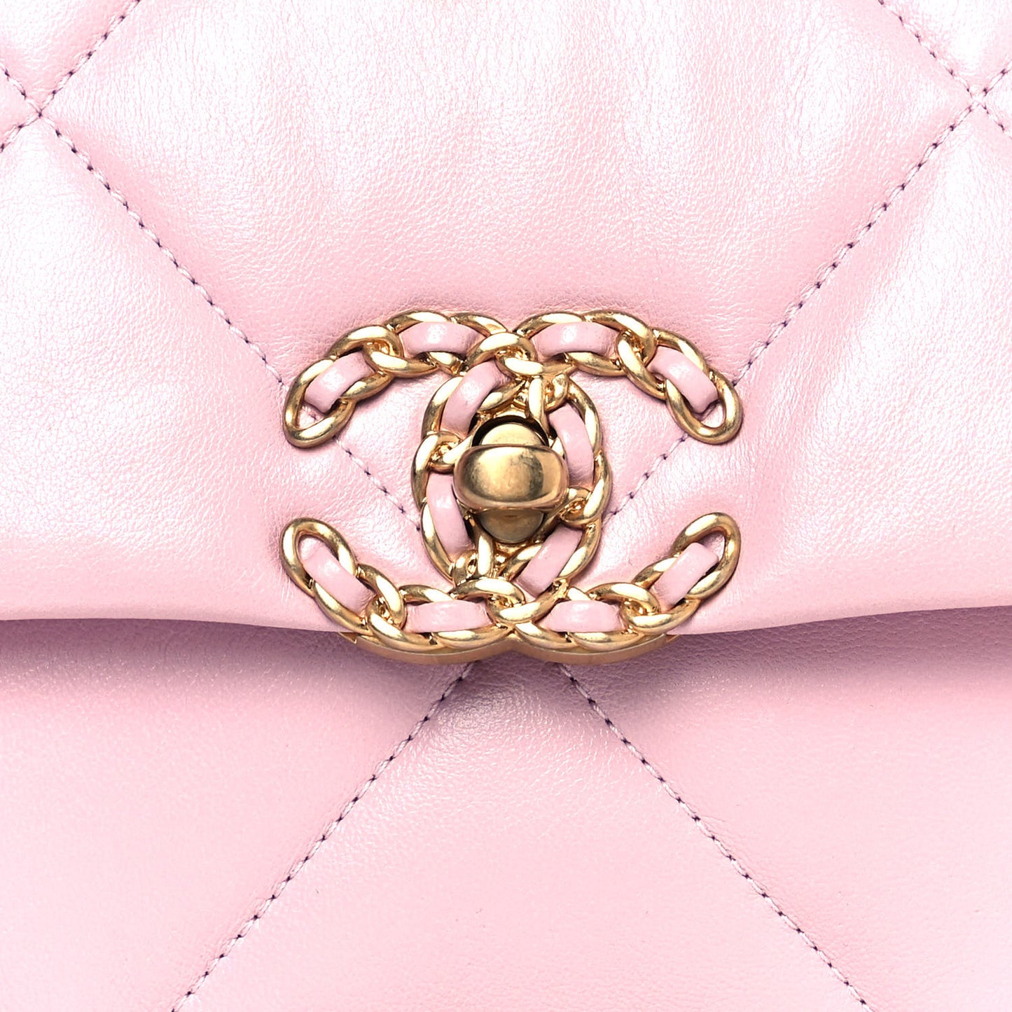 Lambskin Quilted Medium Chanel 19 Flap Light Pink