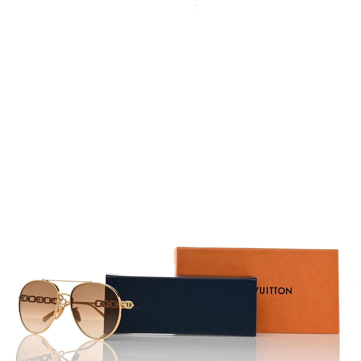 Metal My LV Chain Pilot Sunglasses Z1539E Gold