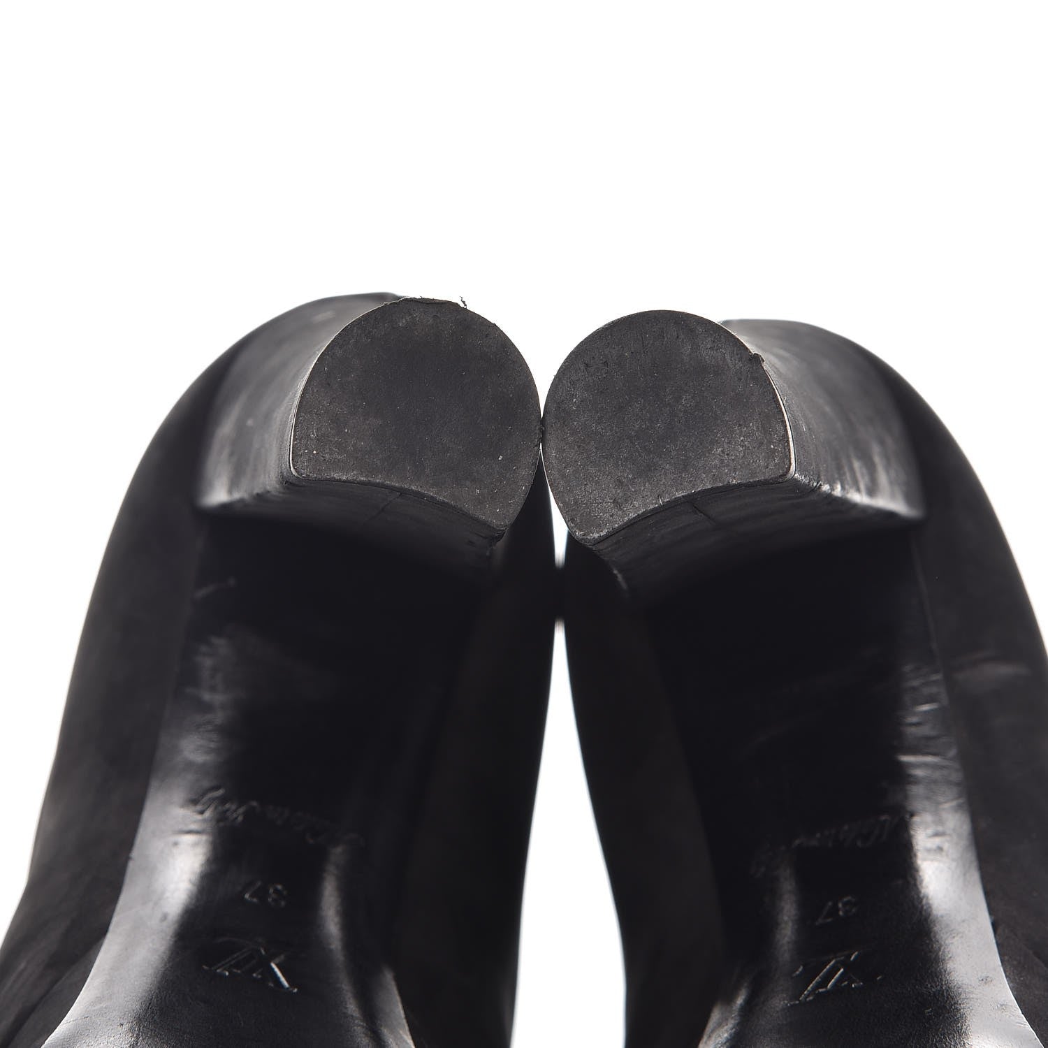 Louis Vuitton Suede Peep Toe Ankle Boots 37 Black 21 of 23