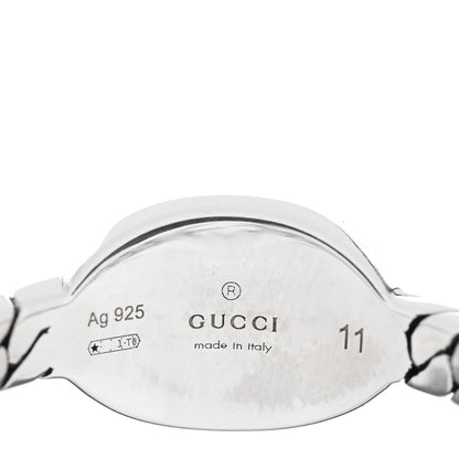 Gucci Sterling Silver Enamel Interlocking G Chain Ring 51 5.75 Black 4 of 4