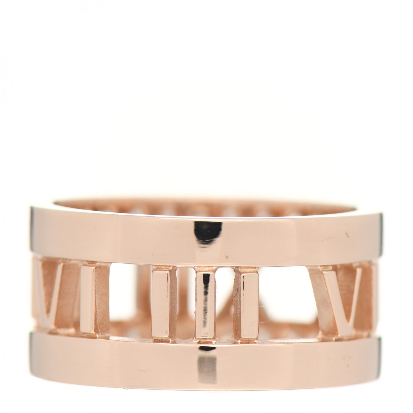18K Rose Gold Diamond Wide Atlas Open Ring 50 5.25