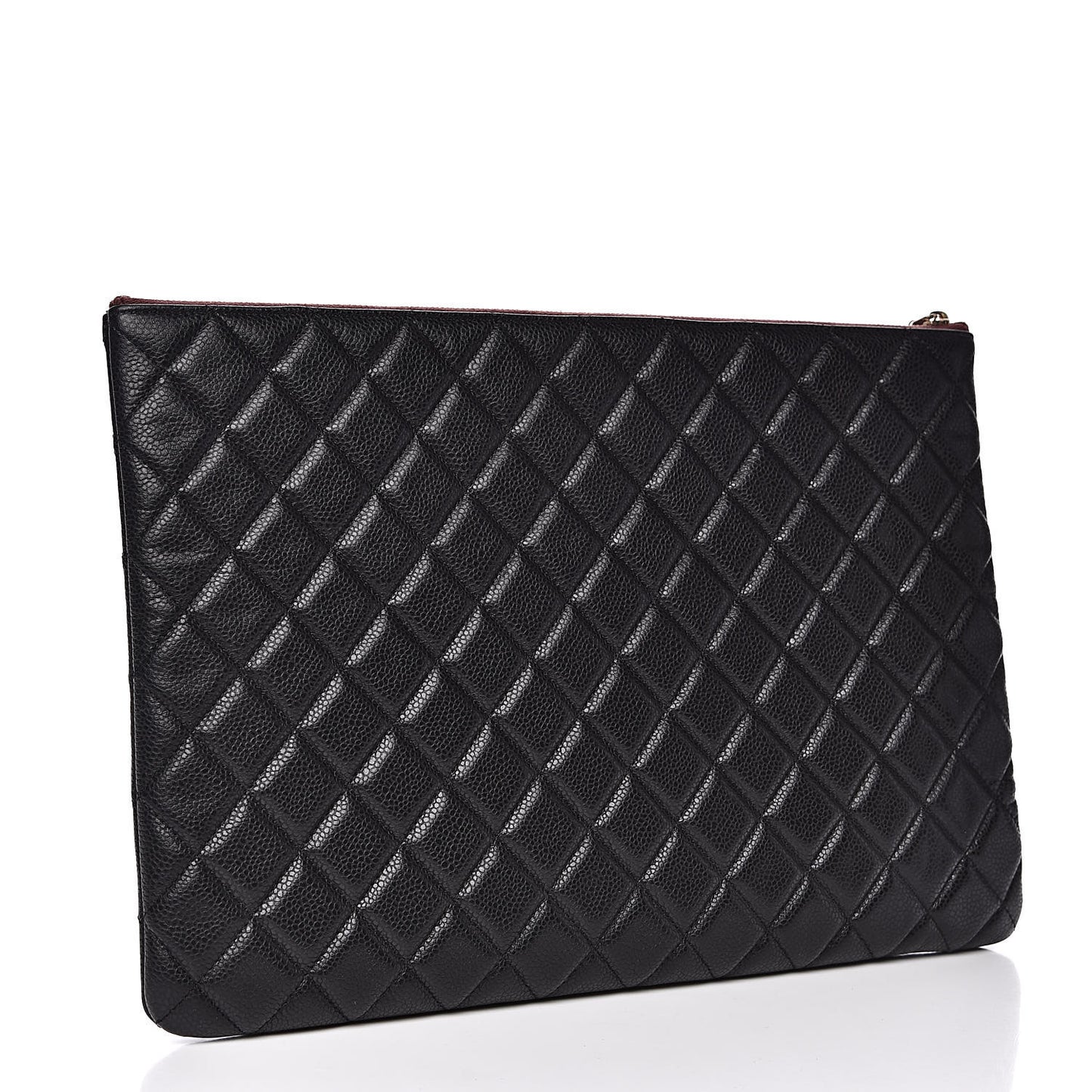 Caviar Quilted Large Cosmetic Case Black