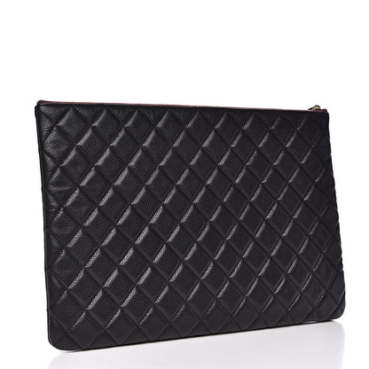 Chanel Caviar Quilted Large Cosmetic Case Black 3 of 10