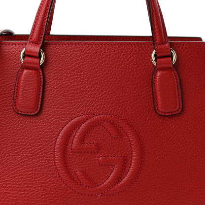 Gucci Dollar Calfskin Medium Soho Top Handle Satchel Hibiscus Red 8 of 10