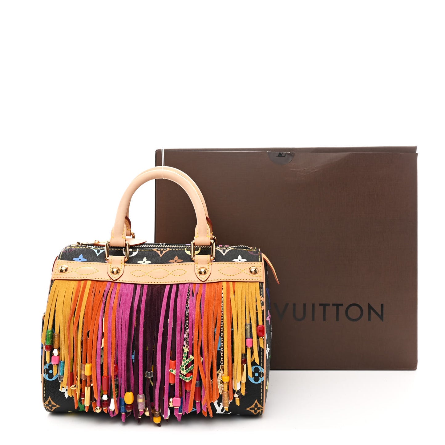Monogram Multicolor Fringe Speedy 25 Black
