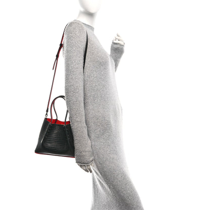 Christian Louboutin Crocodile Embossed Calfskin Spiked Mini Cabarock Shopper Tote Black 2 of 10