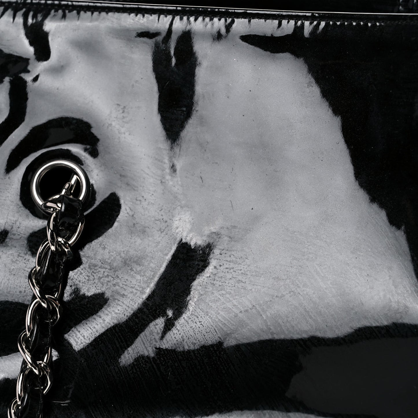 Patent Crystal Strass Bonbons Tote Black