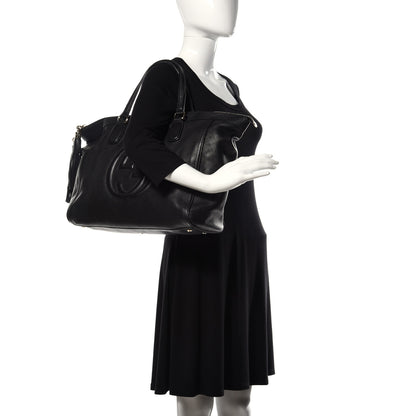 Gucci Pebbled Calfskin Large Soho Top Handle Bag Black 2 of 10