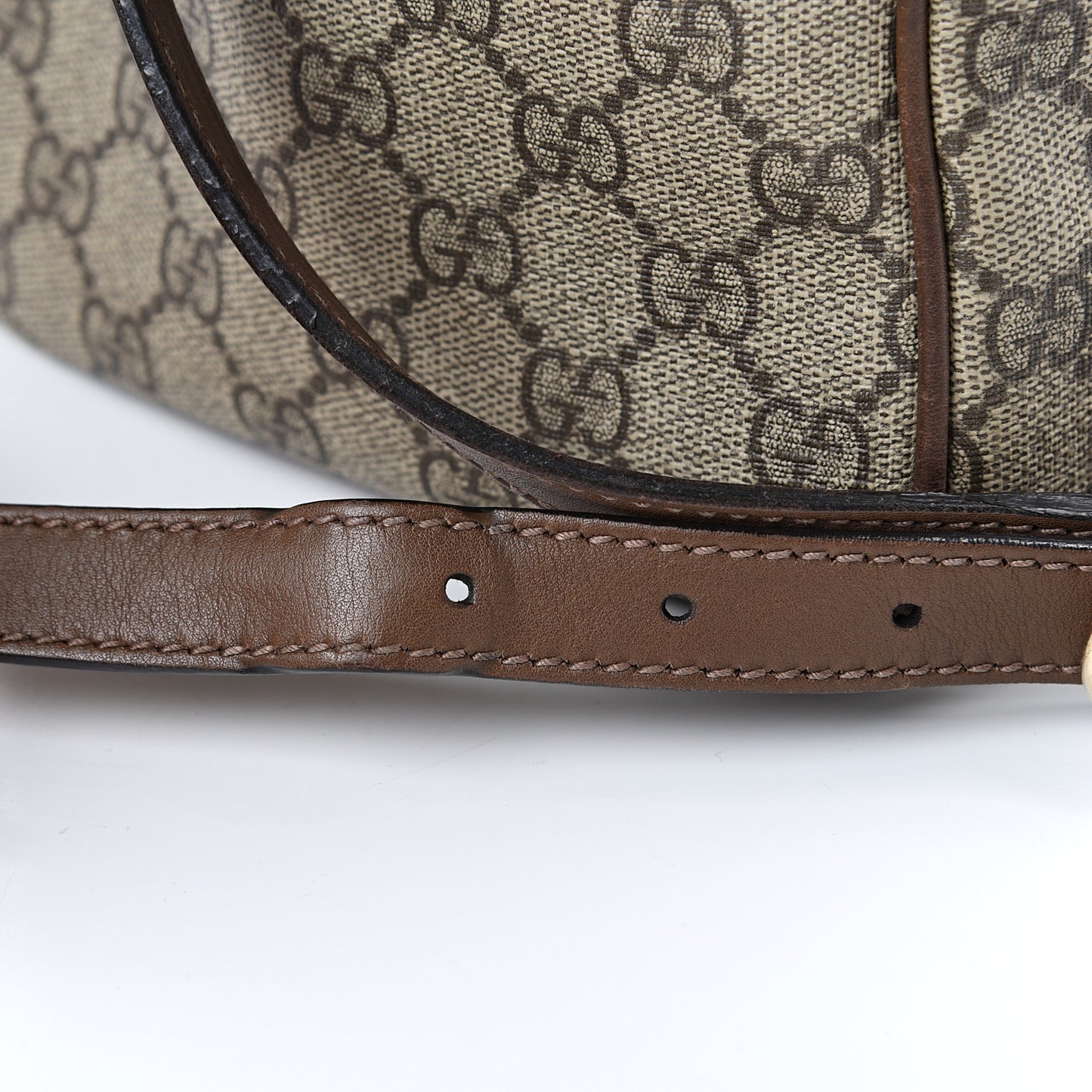 GG Supreme Monogram Margaux Calfskin Medium Nice Boston Beige Ebony Acero