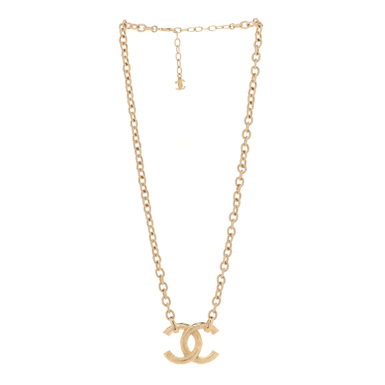 Chanel CC Pendant Chain Necklace Gold 3 of 6