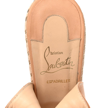 Christian Louboutin Calfskin Spagana 140 Lace Up Platform Wedge Sandals 39 Natural 7 of 9
