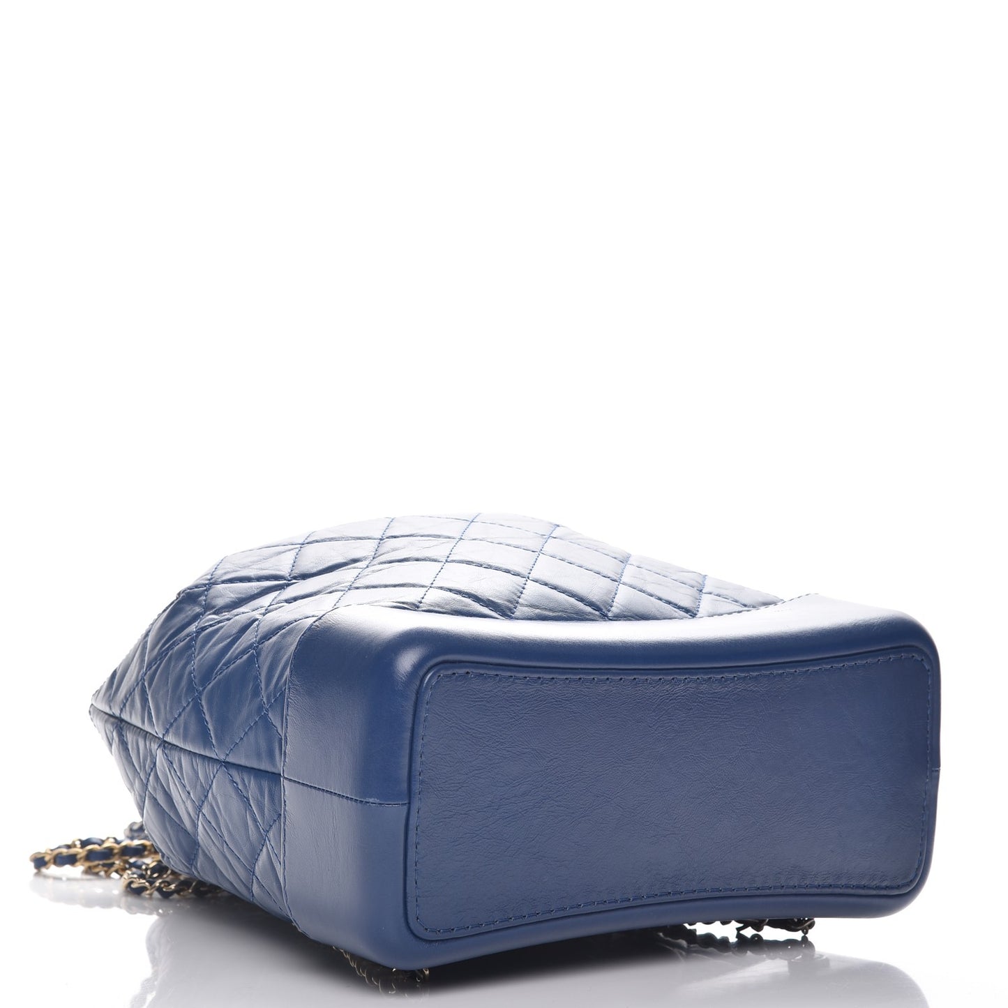 Aged Calfskin Quilted Gabrielle Backpack Dark Blue