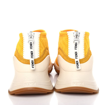 Fendi Technical 3D Mesh Womens FFluid Zip Up Sneakers 36 Reggae Corn White 7 of 10