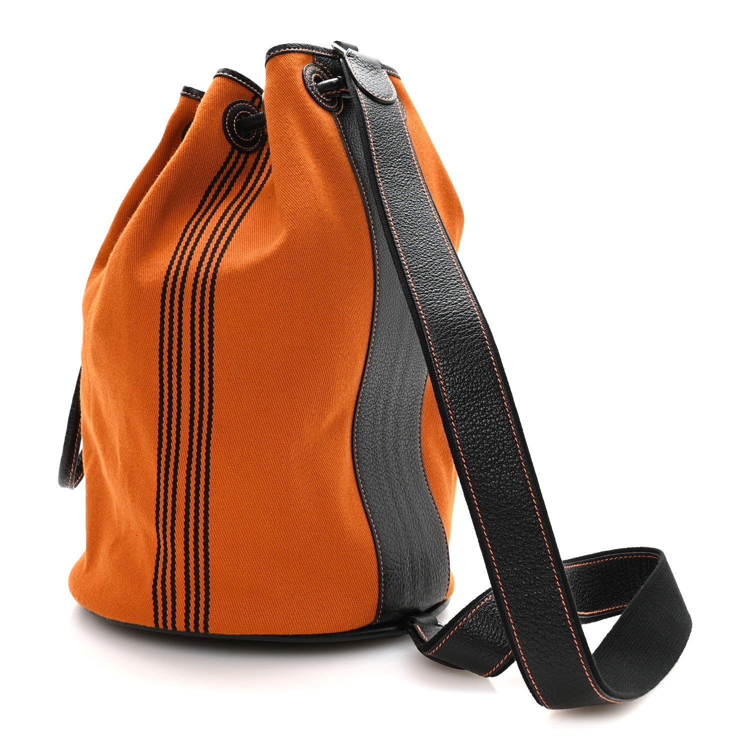 Hermes Toile Buffle Skipper Recif MM Backpack Potamos Orange Black 3 of 9