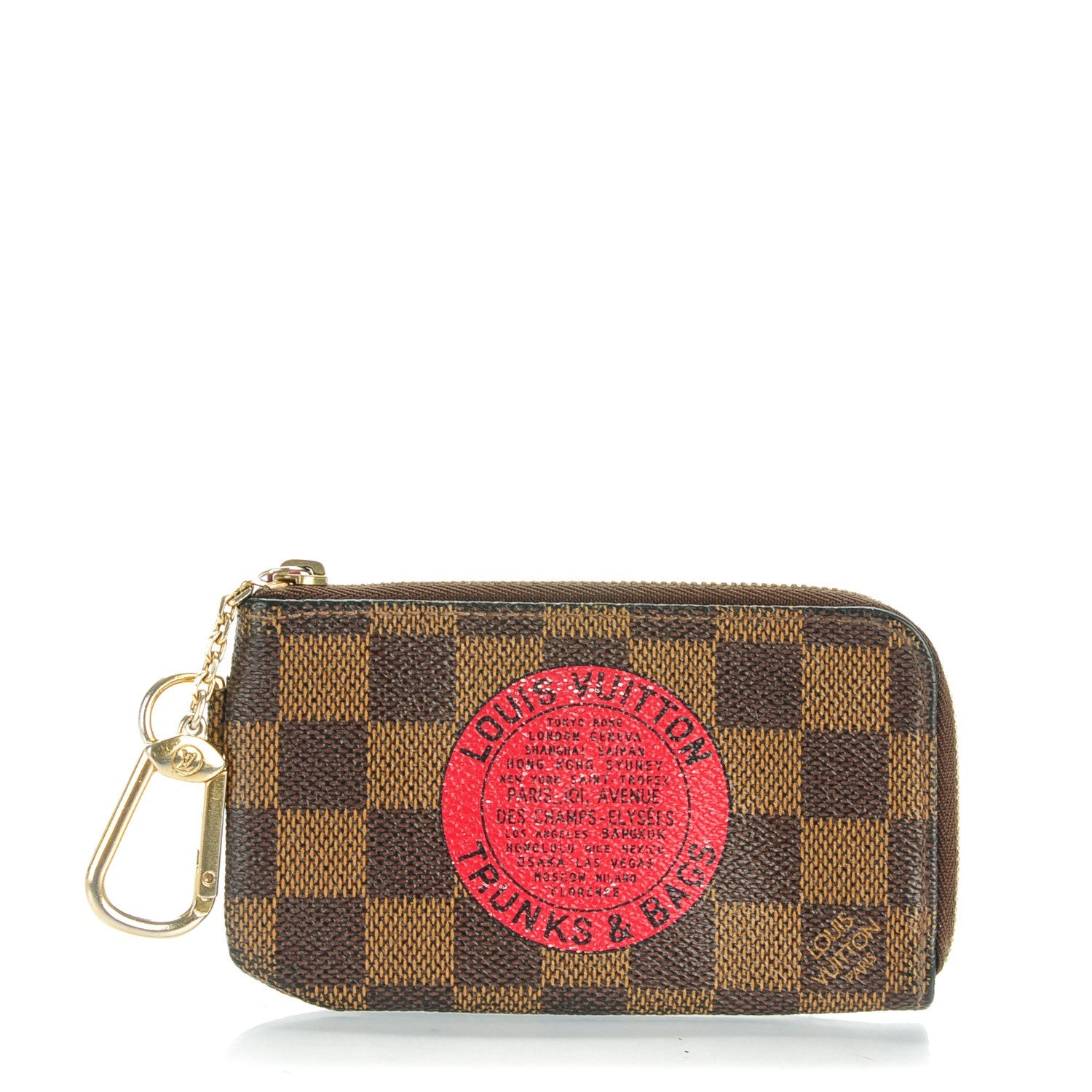 Louis Vuitton Damier Ebene Complice Trunks and Bags Key Pouch Red 1 of 7