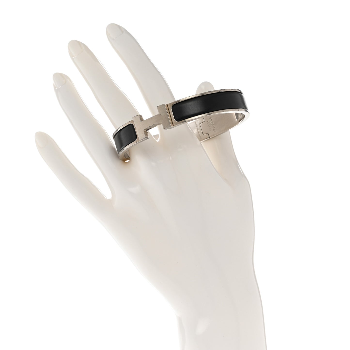 Matte Enamel Narrow Clic Clac HH Bracelet GM Black