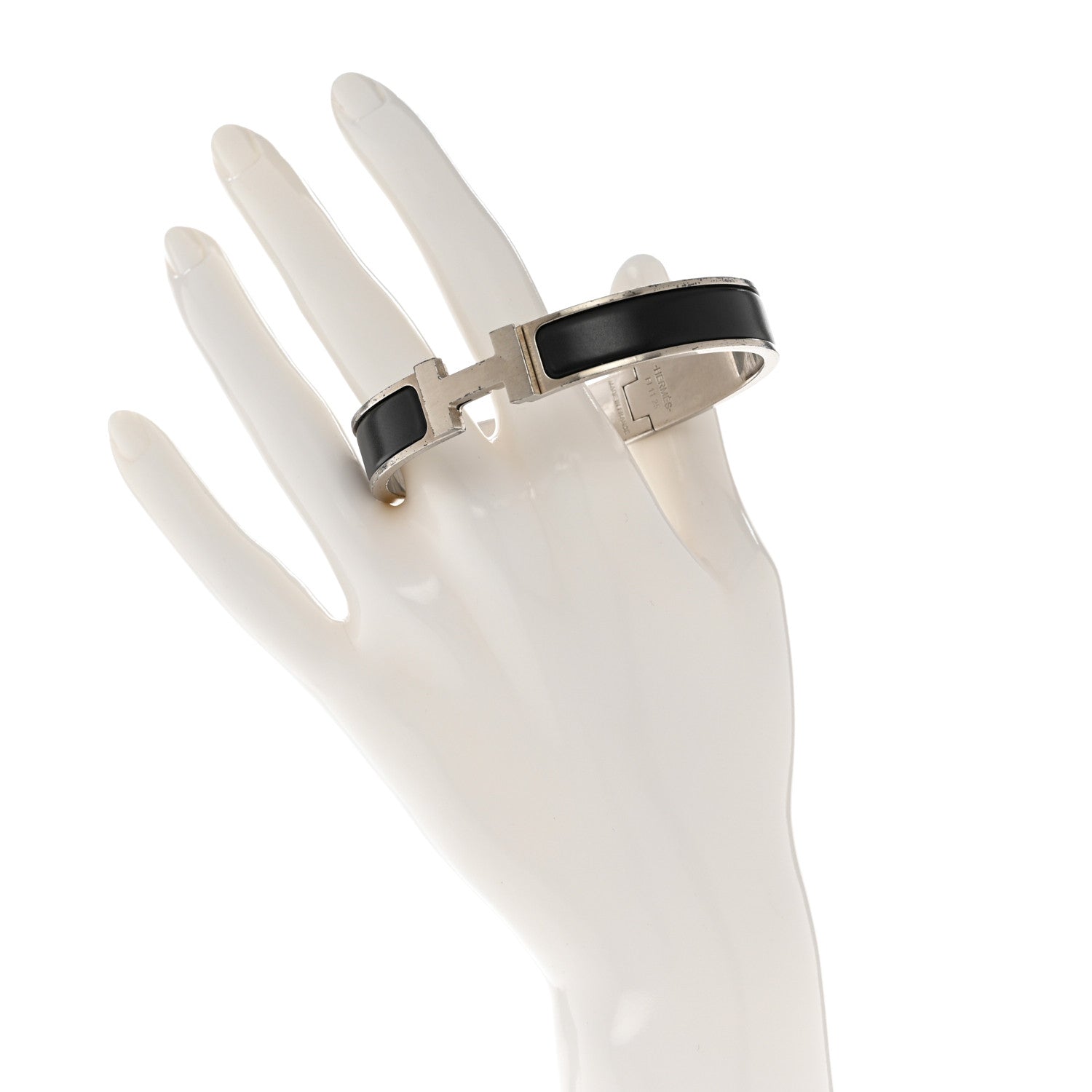 Hermes Matte Enamel Narrow Clic Clac HH Bracelet GM Black 2 of 4